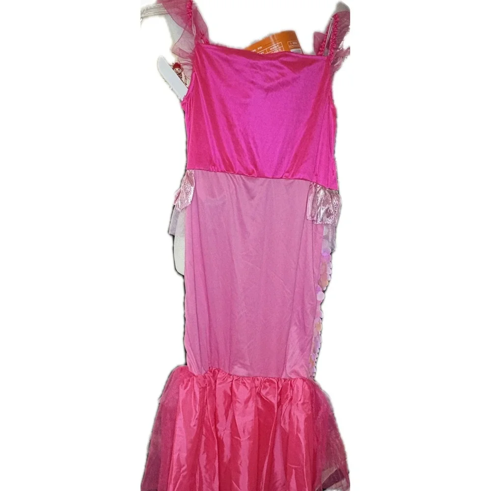 Medium Kids Pink Mermaid Costume Dress Sequined Princess Outfit Size Medium 8 - Picture 4 of 6